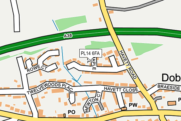 PL14 6FA map - OS OpenMap – Local (Ordnance Survey)