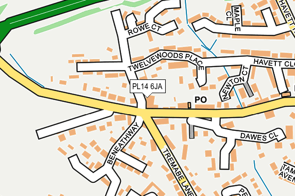 PL14 6JA map - OS OpenMap – Local (Ordnance Survey)