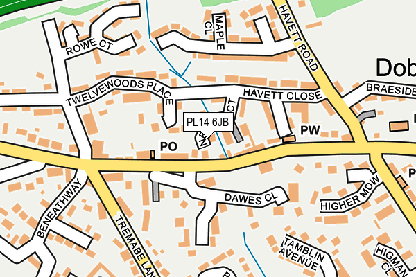 PL14 6JB map - OS OpenMap – Local (Ordnance Survey)