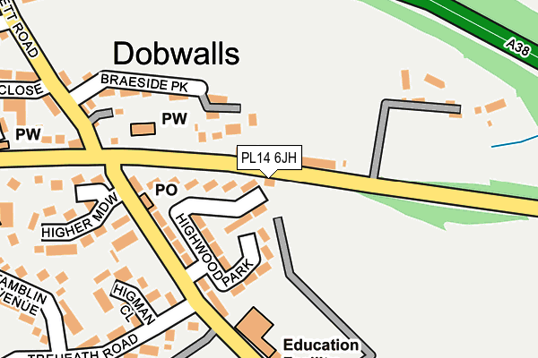 PL14 6JH map - OS OpenMap – Local (Ordnance Survey)