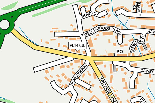 PL14 6JL map - OS OpenMap – Local (Ordnance Survey)