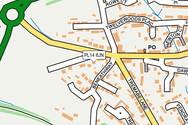 PL14 6JN map - OS OpenMap – Local (Ordnance Survey)