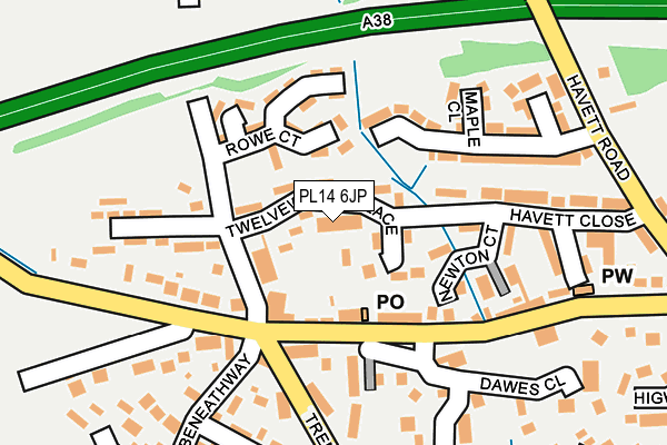 PL14 6JP map - OS OpenMap – Local (Ordnance Survey)