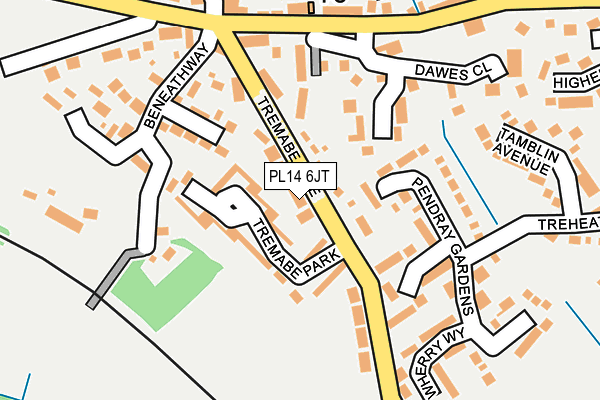 PL14 6JT map - OS OpenMap – Local (Ordnance Survey)