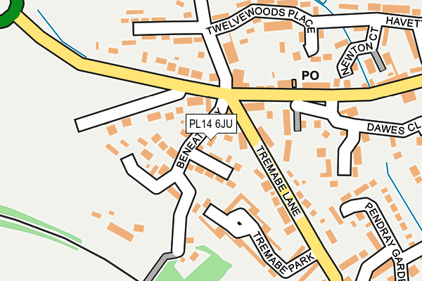 PL14 6JU map - OS OpenMap – Local (Ordnance Survey)