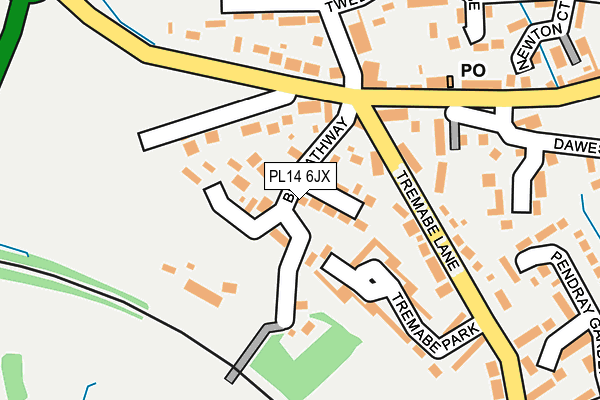 PL14 6JX map - OS OpenMap – Local (Ordnance Survey)