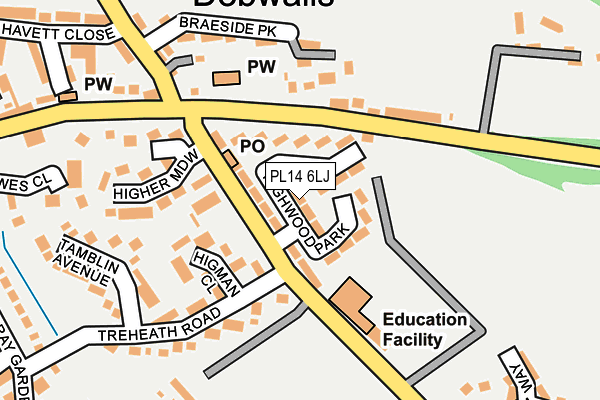 PL14 6LJ map - OS OpenMap – Local (Ordnance Survey)