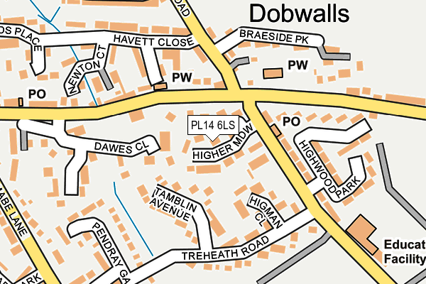 PL14 6LS map - OS OpenMap – Local (Ordnance Survey)