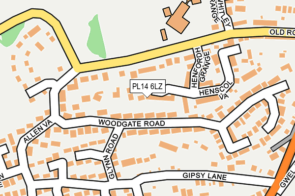 PL14 6LZ map - OS OpenMap – Local (Ordnance Survey)