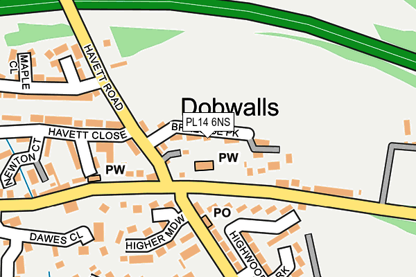 PL14 6NS map - OS OpenMap – Local (Ordnance Survey)