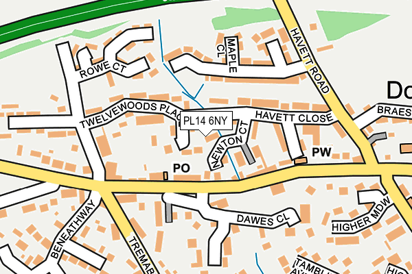 PL14 6NY map - OS OpenMap – Local (Ordnance Survey)