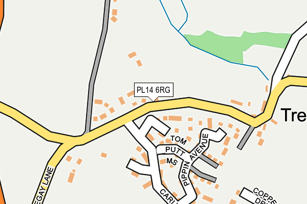 PL14 6RG map - OS OpenMap – Local (Ordnance Survey)