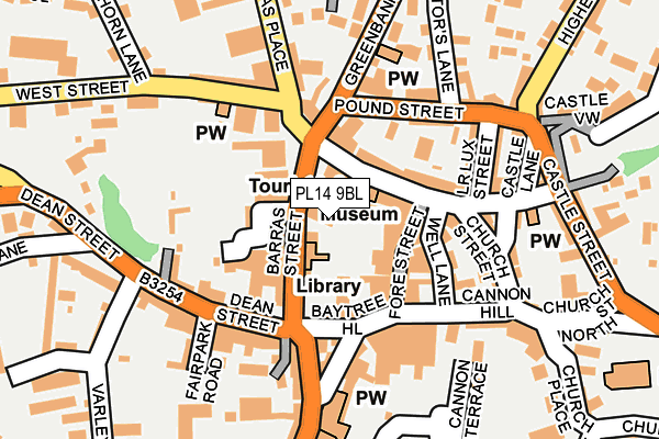 PL14 9BL map - OS OpenMap – Local (Ordnance Survey)