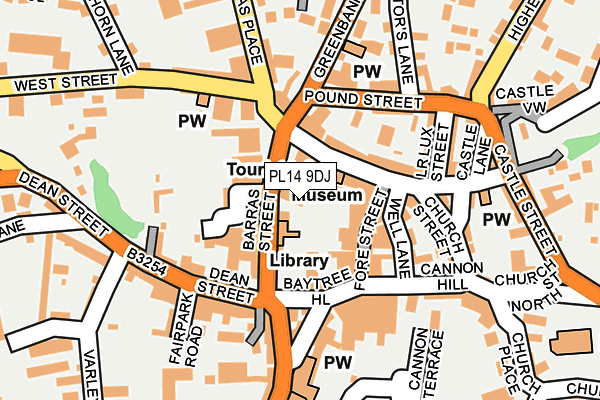 PL14 9DJ map - OS OpenMap – Local (Ordnance Survey)