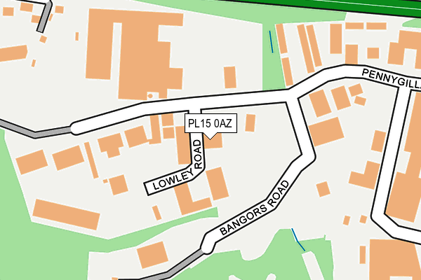 PL15 0AZ map - OS OpenMap – Local (Ordnance Survey)