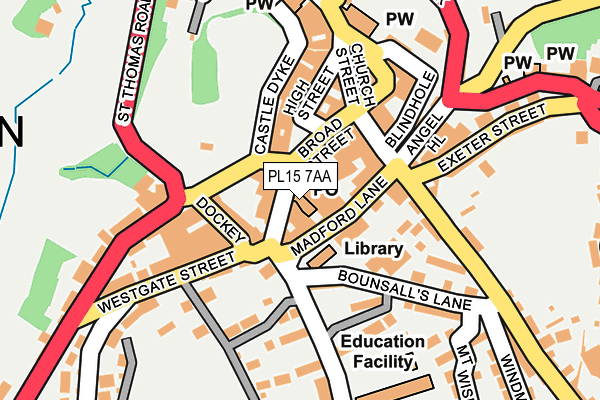 PL15 7AA map - OS OpenMap – Local (Ordnance Survey)