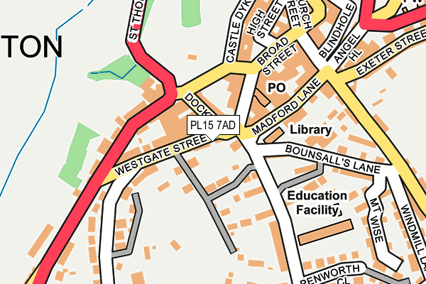 PL15 7AD map - OS OpenMap – Local (Ordnance Survey)