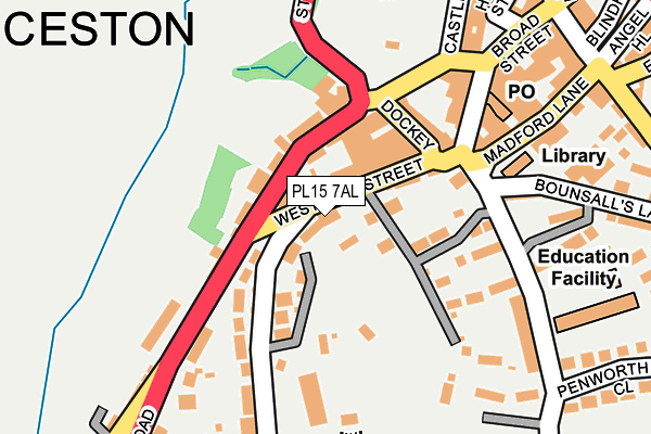 PL15 7AL map - OS OpenMap – Local (Ordnance Survey)