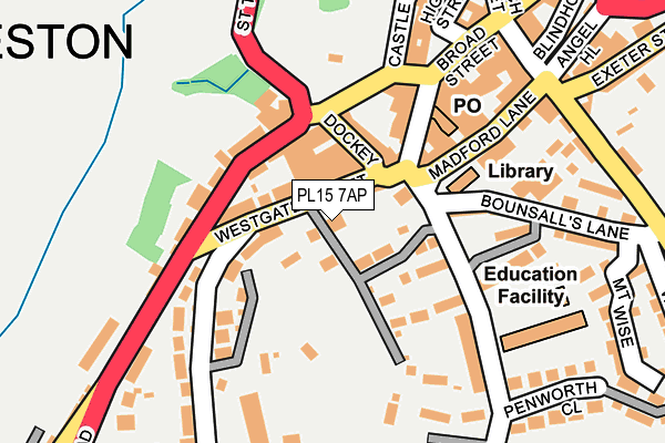PL15 7AP map - OS OpenMap – Local (Ordnance Survey)