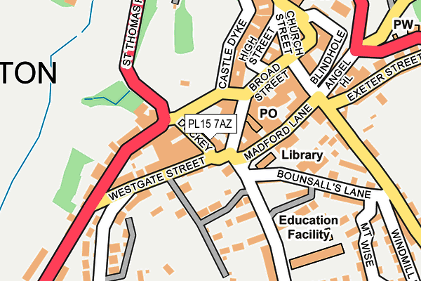 PL15 7AZ map - OS OpenMap – Local (Ordnance Survey)