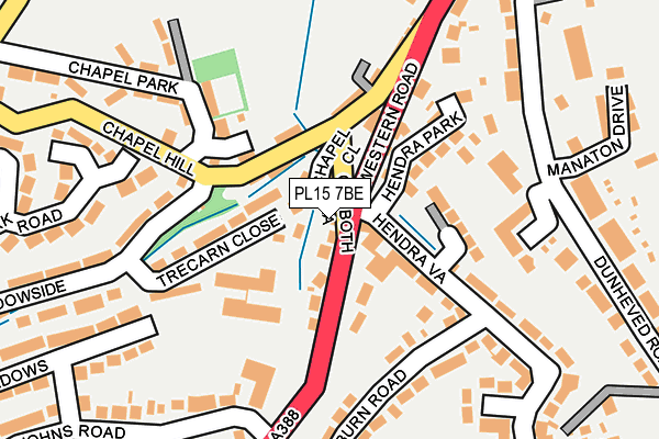 PL15 7BE map - OS OpenMap – Local (Ordnance Survey)