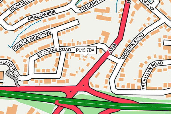 PL15 7DA map - OS OpenMap – Local (Ordnance Survey)