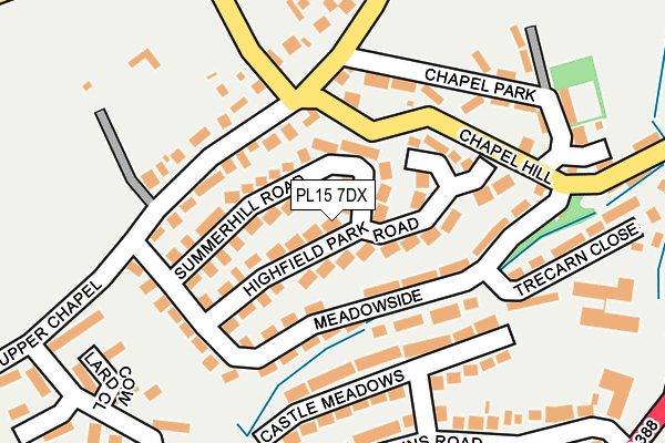 PL15 7DX map - OS OpenMap – Local (Ordnance Survey)