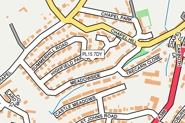 PL15 7DY map - OS OpenMap – Local (Ordnance Survey)