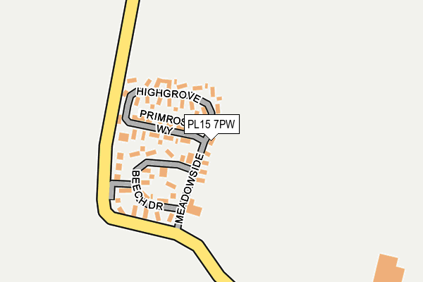 PL15 7PW map - OS OpenMap – Local (Ordnance Survey)