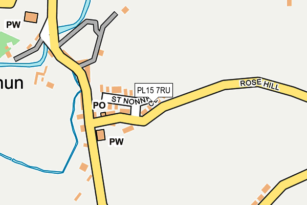 PL15 7RU map - OS OpenMap – Local (Ordnance Survey)