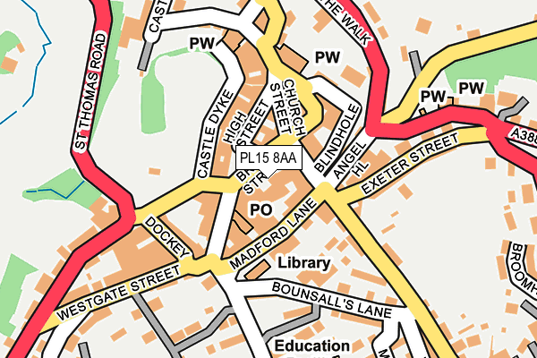 PL15 8AA map - OS OpenMap – Local (Ordnance Survey)