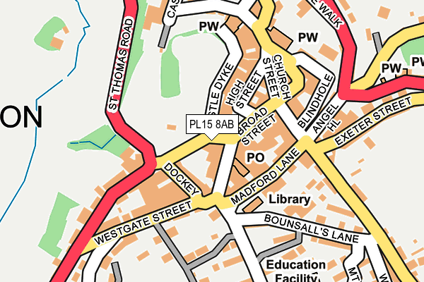 PL15 8AB map - OS OpenMap – Local (Ordnance Survey)