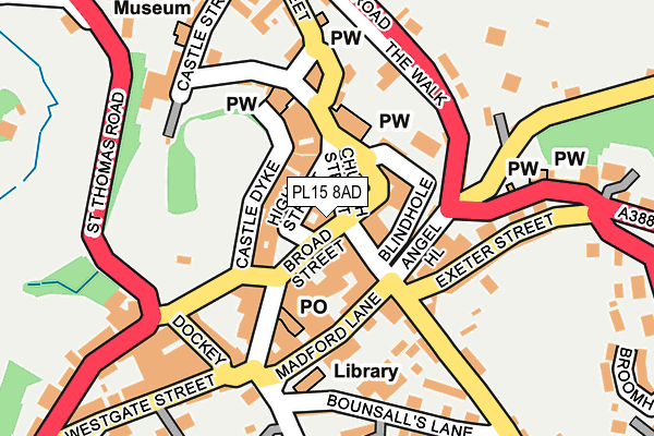 PL15 8AD map - OS OpenMap – Local (Ordnance Survey)