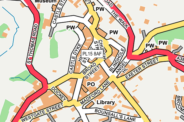 PL15 8AF map - OS OpenMap – Local (Ordnance Survey)