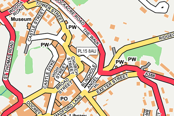 PL15 8AU map - OS OpenMap – Local (Ordnance Survey)