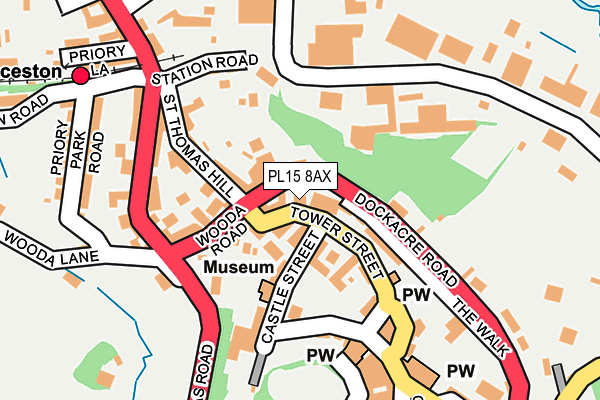 PL15 8AX map - OS OpenMap – Local (Ordnance Survey)