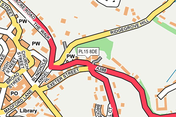 PL15 8DE map - OS OpenMap – Local (Ordnance Survey)