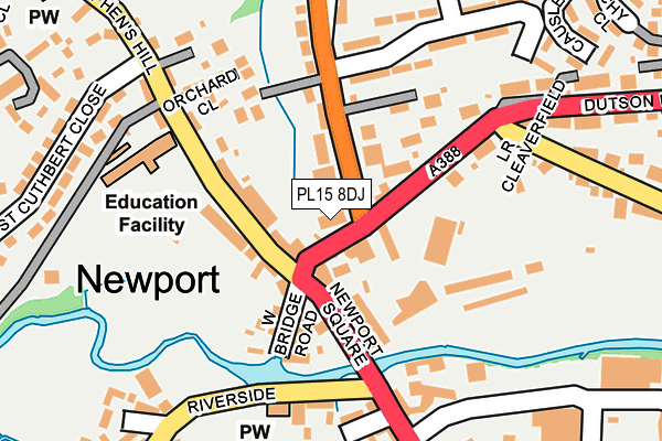 PL15 8DJ map - OS OpenMap – Local (Ordnance Survey)