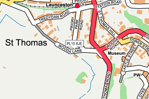 PL15 8JE map - OS OpenMap – Local (Ordnance Survey)