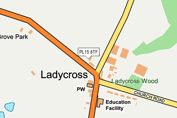 PL15 8TF map - OS OpenMap – Local (Ordnance Survey)