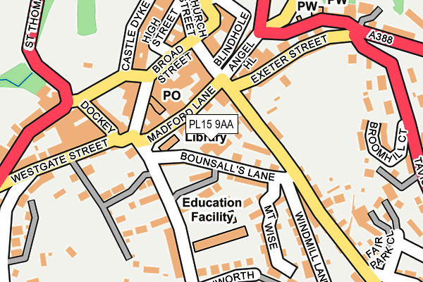 PL15 9AA map - OS OpenMap – Local (Ordnance Survey)