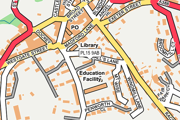 PL15 9AB map - OS OpenMap – Local (Ordnance Survey)