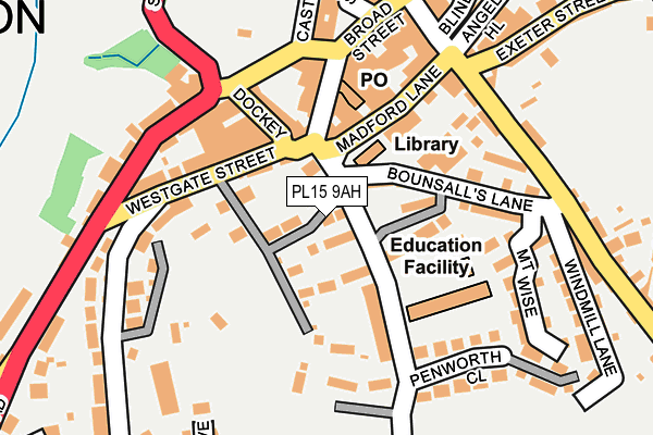 PL15 9AH map - OS OpenMap – Local (Ordnance Survey)