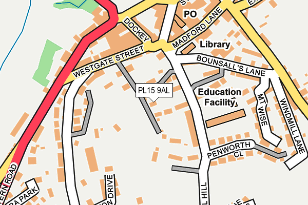 PL15 9AL map - OS OpenMap – Local (Ordnance Survey)