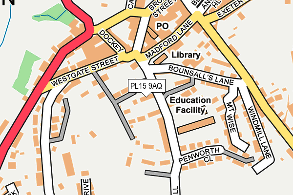 PL15 9AQ map - OS OpenMap – Local (Ordnance Survey)