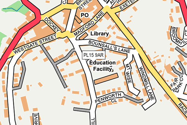 PL15 9AR map - OS OpenMap – Local (Ordnance Survey)