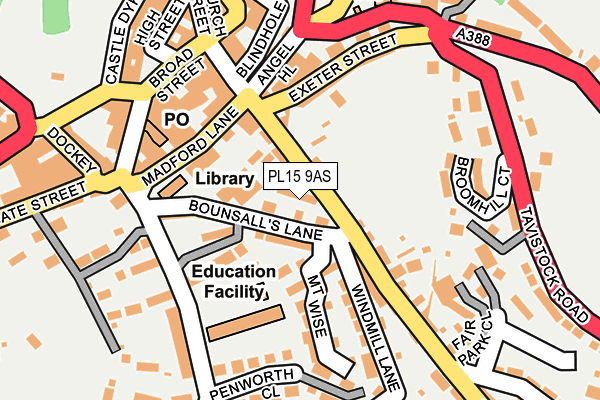 PL15 9AS map - OS OpenMap – Local (Ordnance Survey)