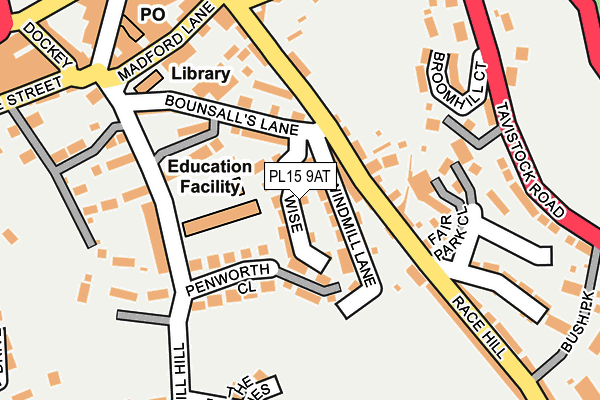 PL15 9AT map - OS OpenMap – Local (Ordnance Survey)