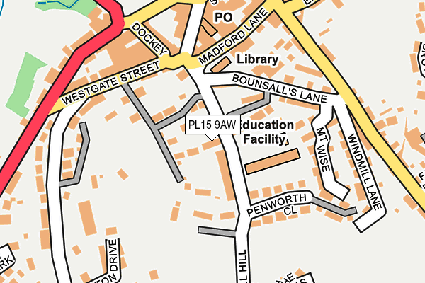 PL15 9AW map - OS OpenMap – Local (Ordnance Survey)