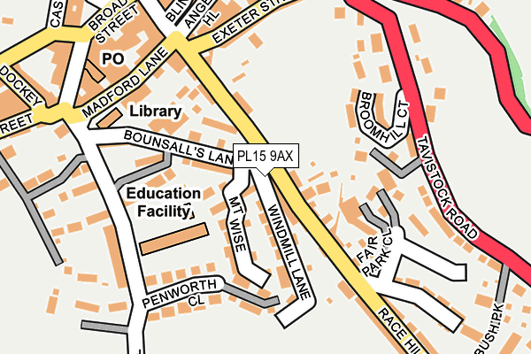 PL15 9AX map - OS OpenMap – Local (Ordnance Survey)